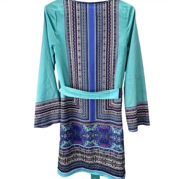 The Limited Teal/Navy Paisley Long Sleeve Dress Sz XS Like new - Picture 5 of 7